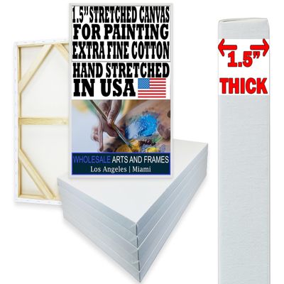 Stretched Canvas for Painting 30x36 5PK 1.5" Extra Fine Smooth Portrait Cotton Canvas 13 Oz Stretched Large Canvases for Painting 30 x 36 Bulk Canvas Value Pack.Blank 36x30 Canvases Universal Primed