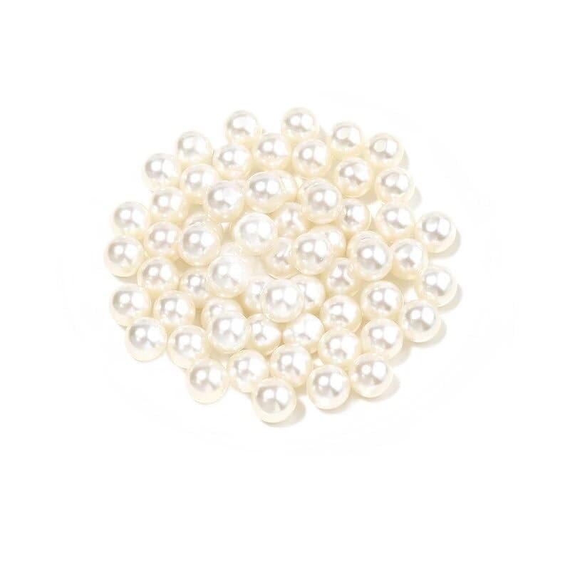 1000pcs 3-10mm Round ABS Imitation Pearl Beads Loose Beads Plastic Acrylic Spacer Bead For Jewelry Making Diy Bracelet Necklace (Color: Pearl Color No Hole - Item Diameter: 8mm x 100PCS)