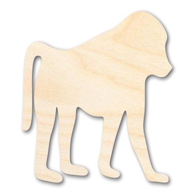 Unfinished Wood Baboon Shape | DIY Animal Craft Cutout | Up to 36" 12" / 3/4"