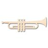 Unfinished Wood Trumpet Shape Music Craft up to 46" DIY 16" / 3/4" view 1