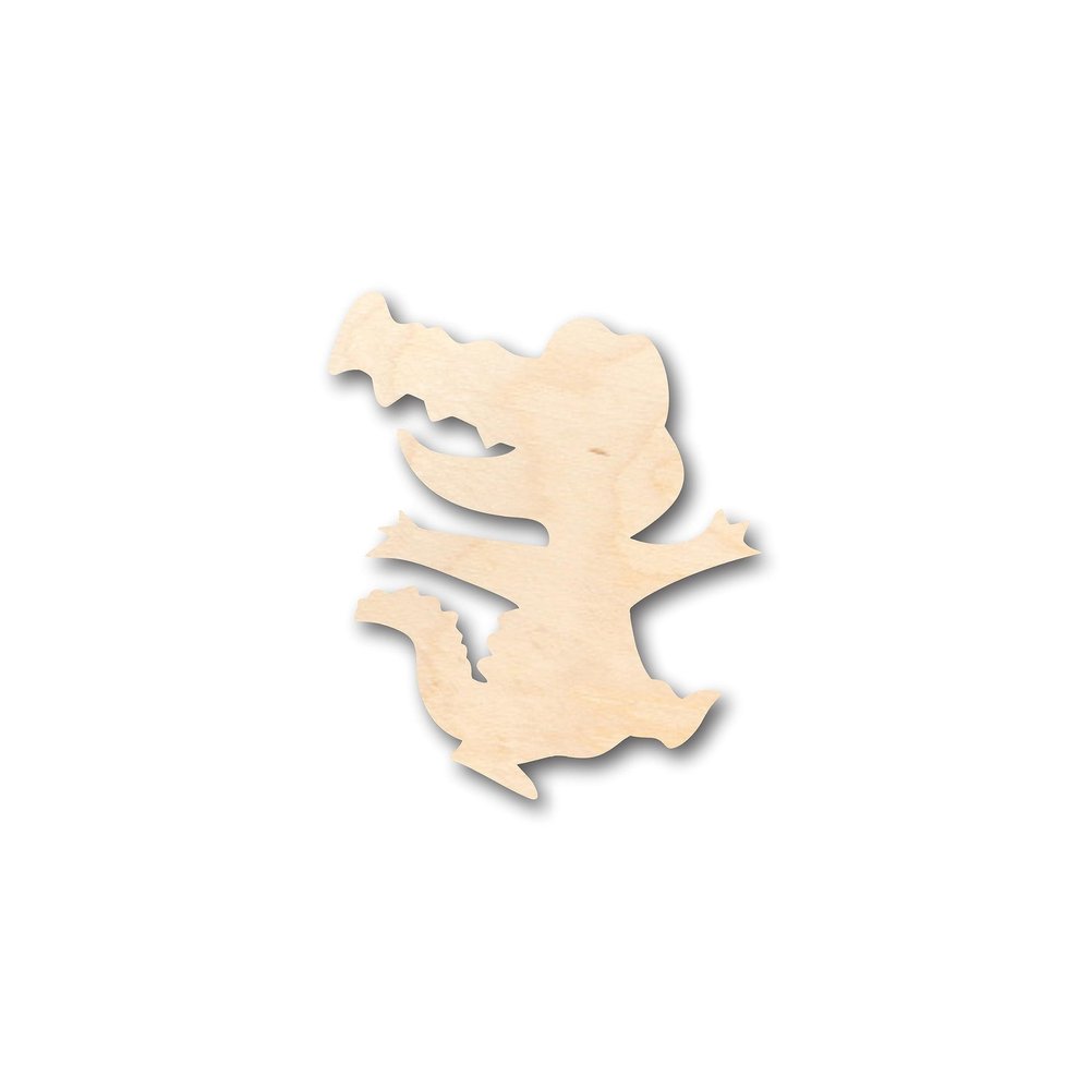 Unfinished Wood Cute Alligator Shape Craft up to 46" DIY 12" / 3/4"