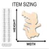 Unfinished Wood Cute Alligator Shape Craft up to 46" DIY 12" / 3/4" view 2