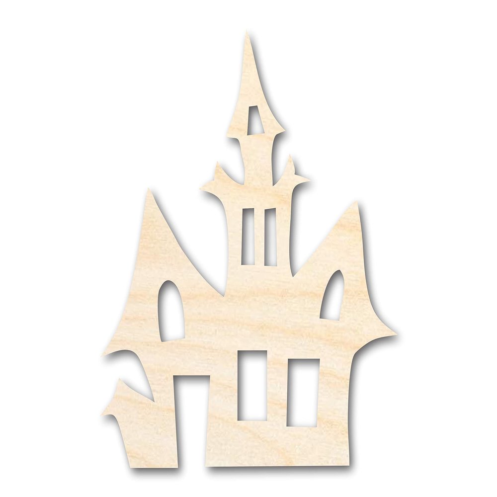 Unfinished Wood Spooky House Shape Craft up to 46" 12" / 3/4"
