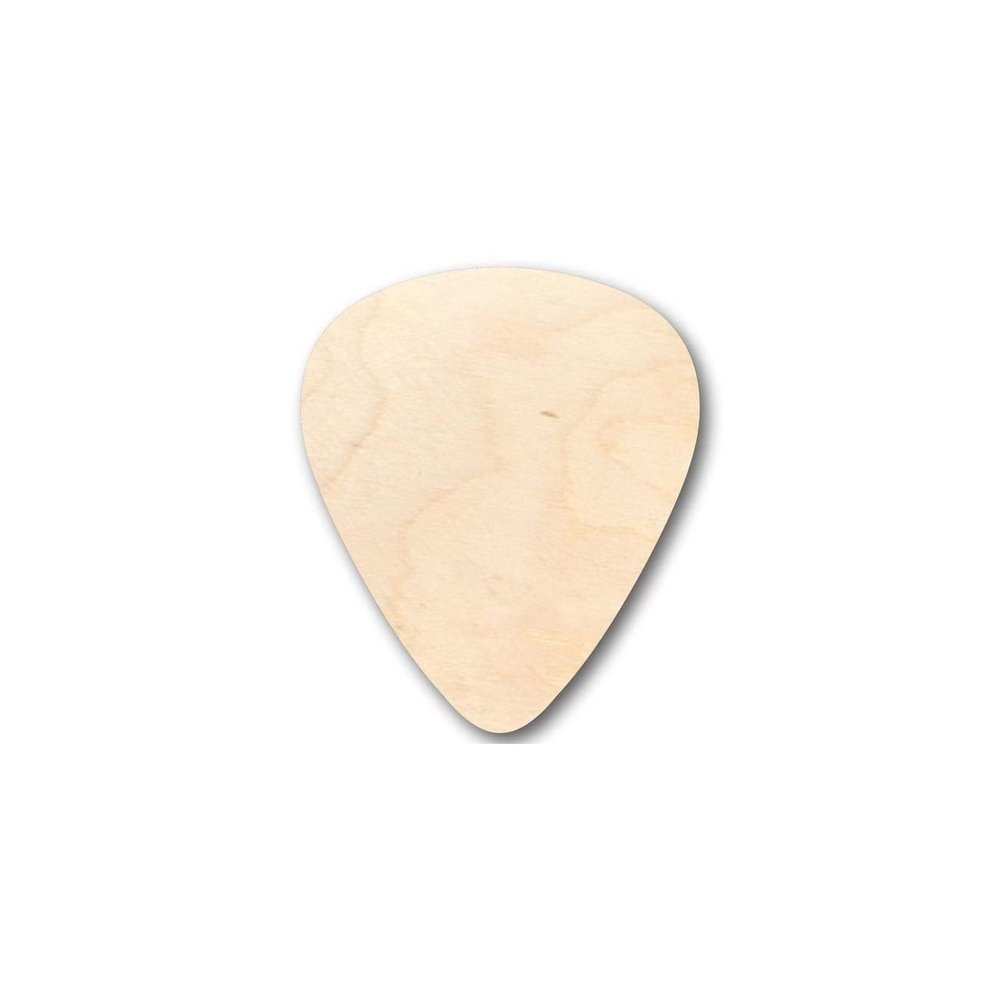 Unfinished Wood Guitar Pick Shape Music Craft up to 46" DIY 12" / 3/4"