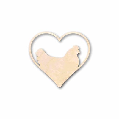 Unfinished Wood Chicken Heart Silhouette Craft up to 46" DIY 42" / 3/4"