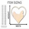Unfinished Wood Chicken Heart Silhouette Craft up to 46" DIY 42" / 3/4" view 2