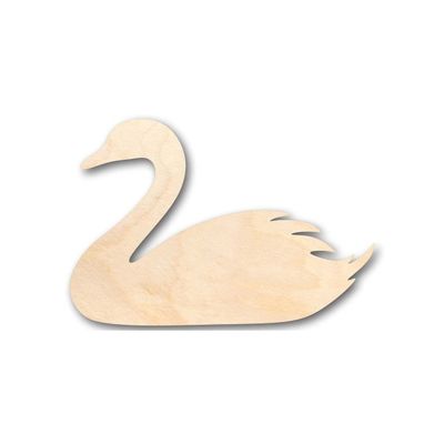 Unfinished Wood Swan Shape Bird Animal Craft up to 46" DIY 12" / 3/4"