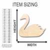 Unfinished Wood Swan Shape Bird Animal Craft up to 46" DIY 12" / 3/4" view 2