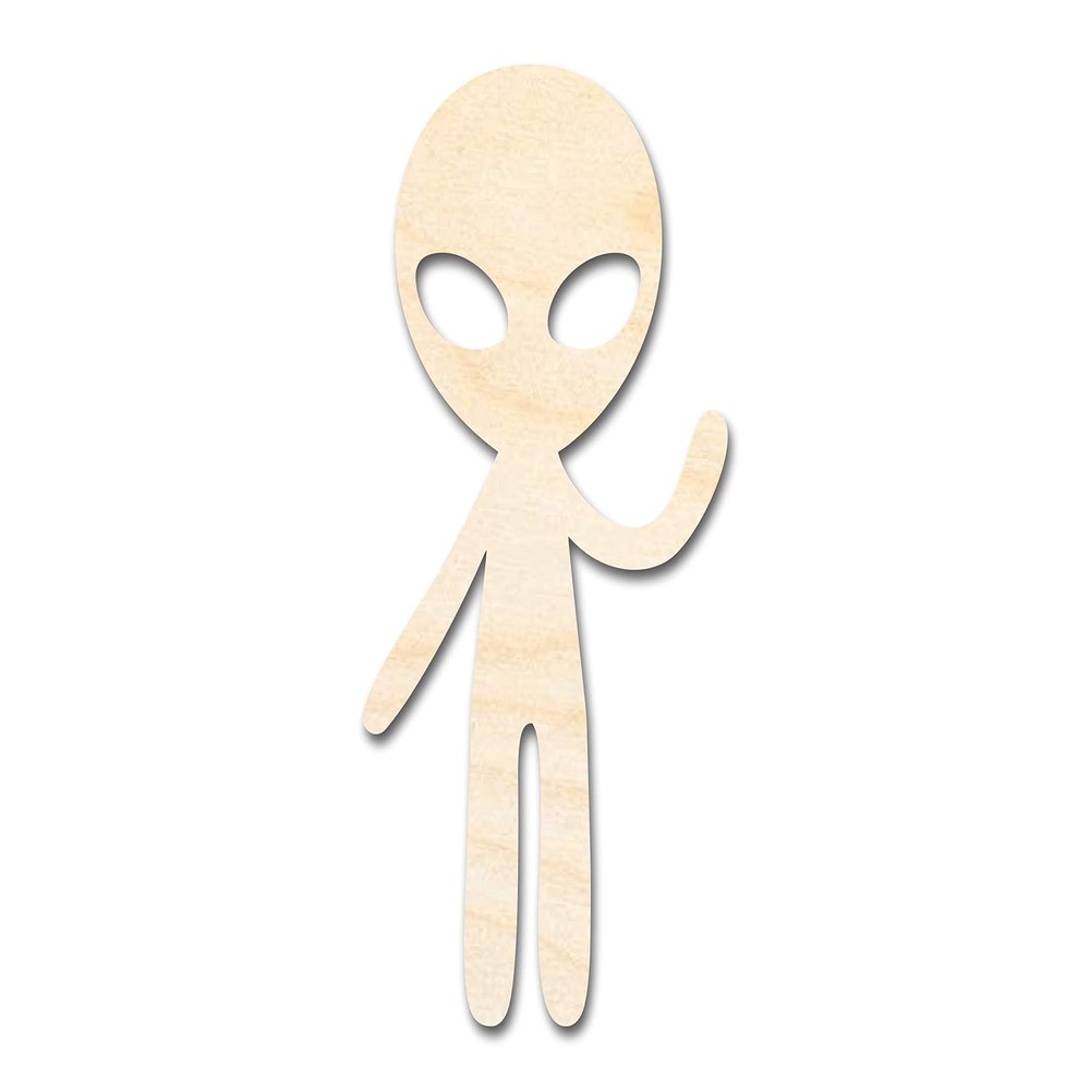 Unfinished Wood Alien Greetings Shape Craft up to 46" 42" / 3/4"