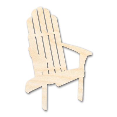 Unfinished Wood Adirondack Chair Shape | Summer | Beach | Craft Cutout | up to 46" DIY 20" / 3/4"