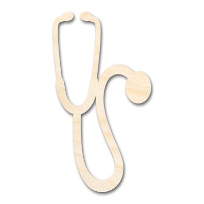 Unfinished Wood Stethoscope Shape | Craft Cutout | up to 46" DIY 42" / 3/4"