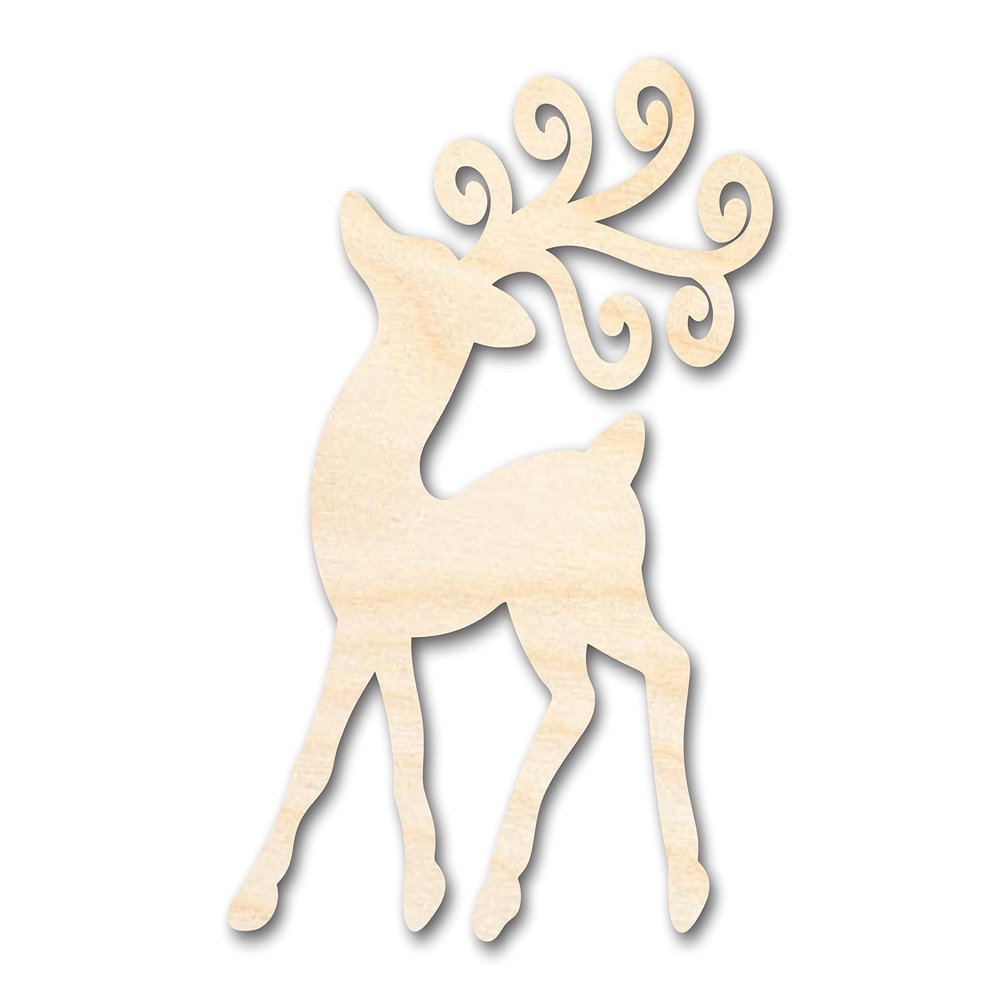 Unfinished Wood Reindeer Shape Craft up to 46" DIY 12" / 3/4"