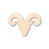 Unfinished Wood Ram Head Sheep Shape Farm Animal Craft up to 46" DIY 12" / 3/4" view 1