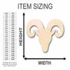 Unfinished Wood Ram Head Sheep Shape Farm Animal Craft up to 46" DIY 12" / 3/4" view 2