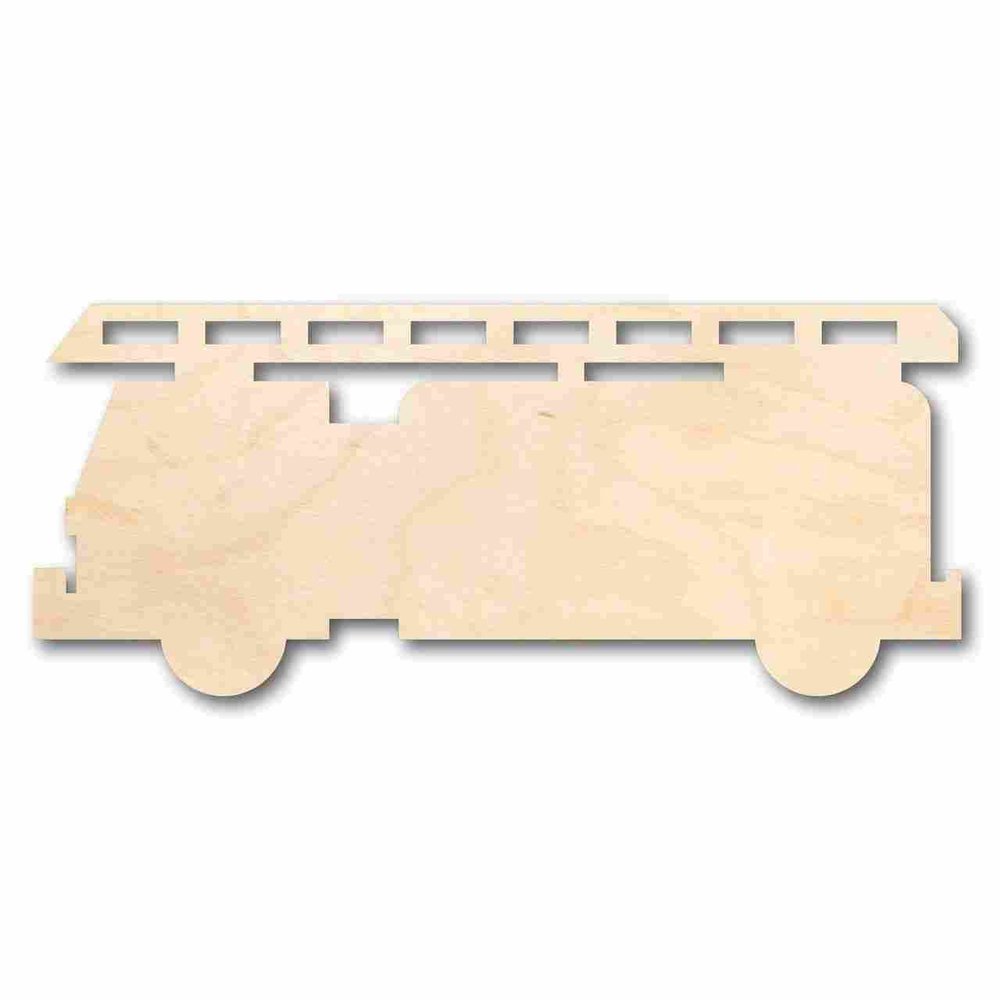 Unfinished Wood Fire Truck Shape Firefighter Craft up to 46" DIY 12" / 3/4"