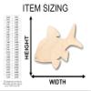 Unfinished Wood Fish Shape Craft up to 46" DIY 12" / 3/4" view 2