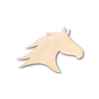 Unfinished Wood Horse Head Shape Farm Ranch Animal Craft up to 46" DIY 12" / 3/4"