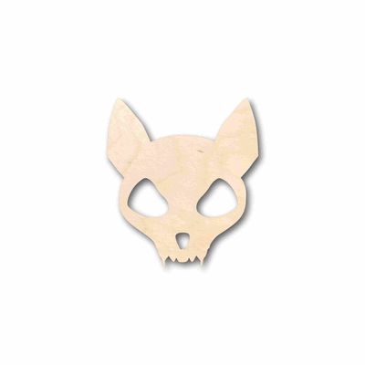 Unfinished Wood Cat Skull Silhouette Craft up to 46" DIY 20" / 3/4"