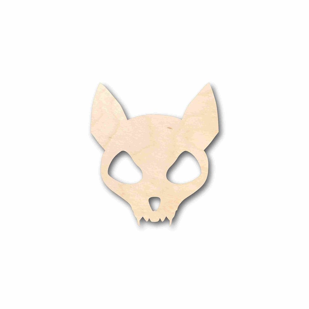 Unfinished Wood Cat Skull Silhouette Craft up to 46" DIY 20" / 3/4"