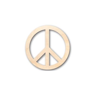 Unfinished Wood Peace Sign Symbol Shape Craft up to 46" DIY 20" / 3/4"
