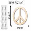 Unfinished Wood Peace Sign Symbol Shape Craft up to 46" DIY 20" / 3/4" view 2