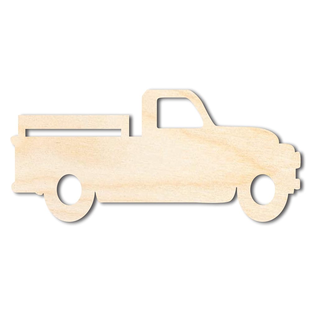 Unfinished Wood Vintage Pickup Truck Shape Vehicle Truck Craft up to 46" DIY 12" / 3/4"