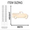 Unfinished Wood Vintage Pickup Truck Shape Vehicle Truck Craft up to 46" DIY 12" / 3/4" view 2