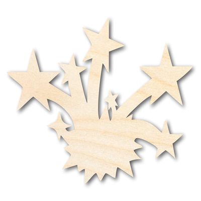 Unfinished Wood Fireworks Shape Craft up to 46" 20" / 3/4"