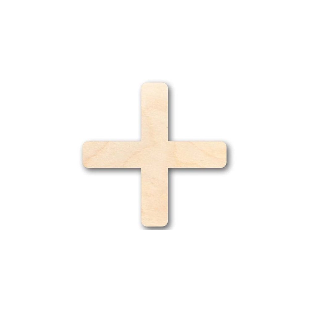 Unfinished Wood Plus Sign Symbol Math School Craft up to 46" DIY 12" / 3/4"