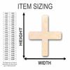 Unfinished Wood Plus Sign Symbol Math School Craft up to 46" DIY 12" / 3/4" view 2
