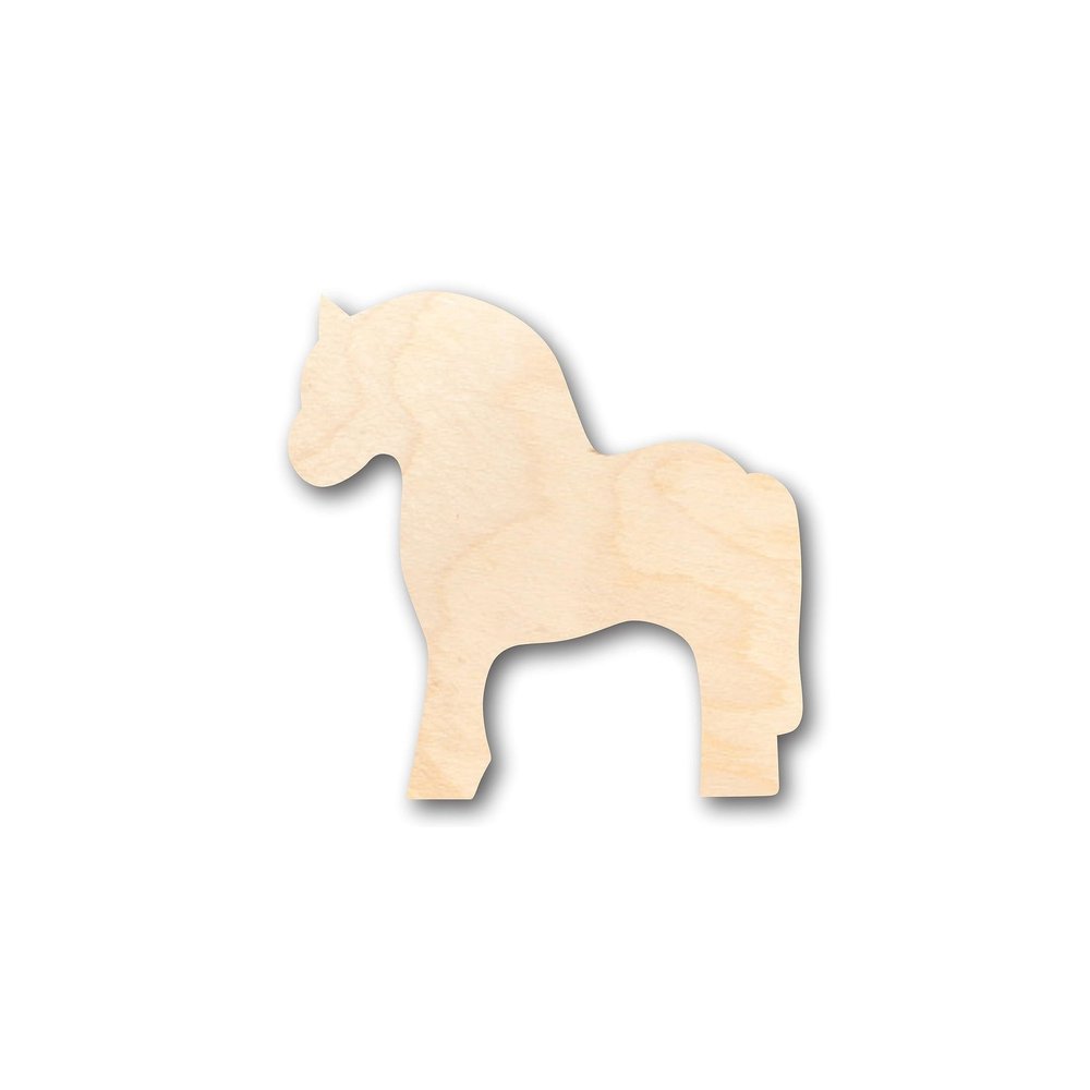 Unfinished Wood Norwegian Fjord Dala Horse Shape Craft up to 46" DIY 14" / 3/4"