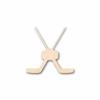 Unfinished Wood Goalie Hockey Sticks Pair with Puck Silhouette Craft up to 46" DIY 30" / 3/4" view 1