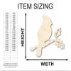 Unfinished Wood Bird on Branch Shape Craft up to 46" 20" / 3/4" view 2