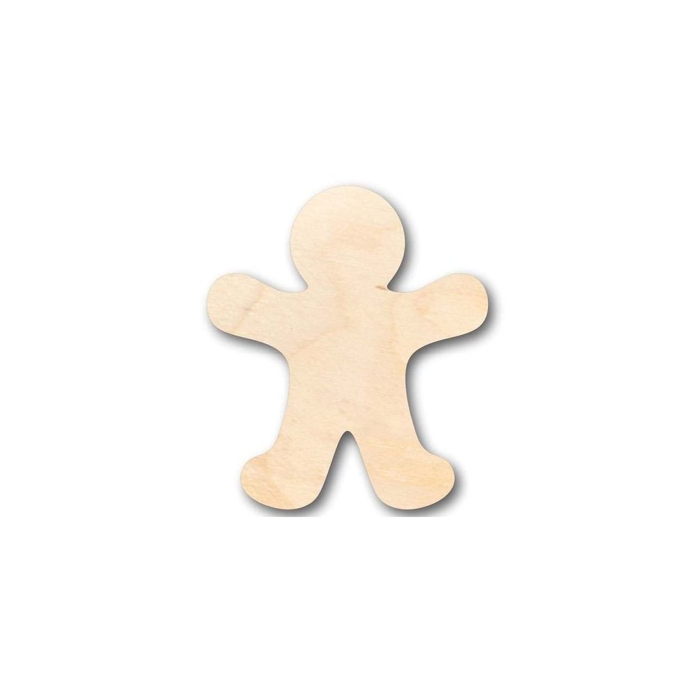 Unfinished Wood Gingerbread Man Shape Candy Holiday Craft up to 46" DIY 20" / 3/4"
