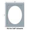 CountryArtHouse Metallic Silver Acid Free 8.5x11 Oval Picture Frame Mat with White Core Bevel Cut for 7x9 Pictures - Fits 8.5x11 Frame - Pack of 1 Matboard Show Kit with Acid Free Backing & Clear Bag view 2