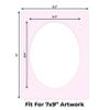 CountryArtHouse Soft Pink Acid Free 8.5x11 Oval Picture Frame Mat with White Core Bevel Cut for 7x9 Pictures - Fits 8.5x11 Frame - Pack of 1 Matboard Show Kit with Acid Free Backing & Clear Bag view 2