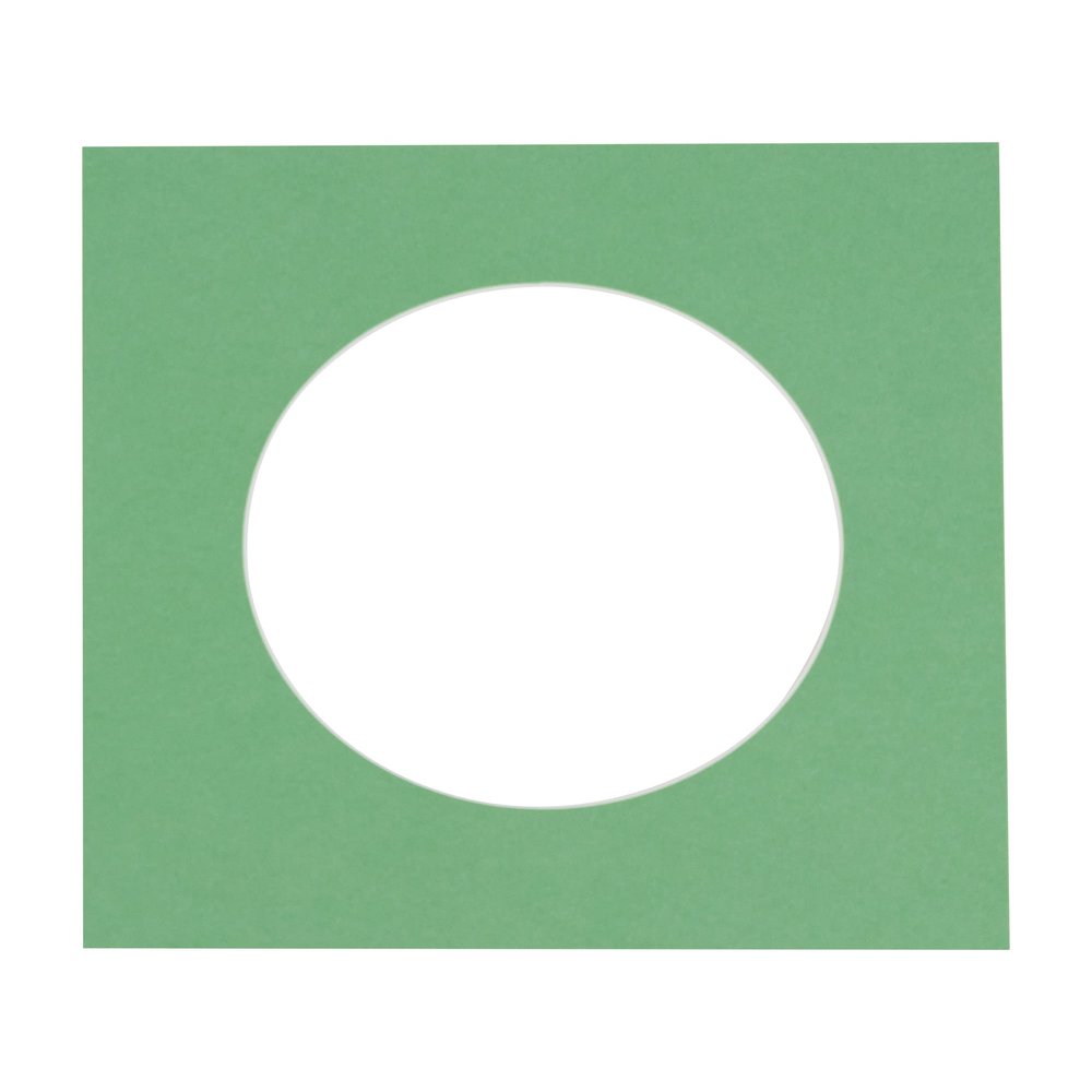 CountryArtHouse Turf Green Jade Acid Free 12x12 Circle Picture Frame Mat with White Core Bevel Cut for 8x8 Pictures - Fits 12x12 Frame - Pack of 1 Matboard Show Kit with Acid Free Backing & Clear Bag