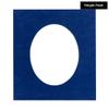 Brooke Blue Suede Acid Free 8.5x11 Oval Picture Frame Mat with White Core Bevel Cut for 6x8 Pictures - Fits 8.5x11 Frame - Pack of 1 Matboard Show Kit With Acid Free Backing & Clear Bag view 2