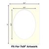 CountryArtHouse Textured Cream Acid Free 8.5x11 Oval Picture Frame Mat with White Core Bevel Cut for 7x9 Pictures - Fits 8.5x11 Frame - Pack of 1 Matboard Show Kit with Acid Free Backing & Clear Bag view 2