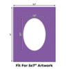 CountryArtHouse Purple Acid Free 8.5x11 Oval Picture Frame Mat with White Core Bevel Cut for 5x7 Pictures - Fits 8.5x11 Frame - Pack of 1 Matboard Show Kit with Acid Free Backing & Clear Bag view 2