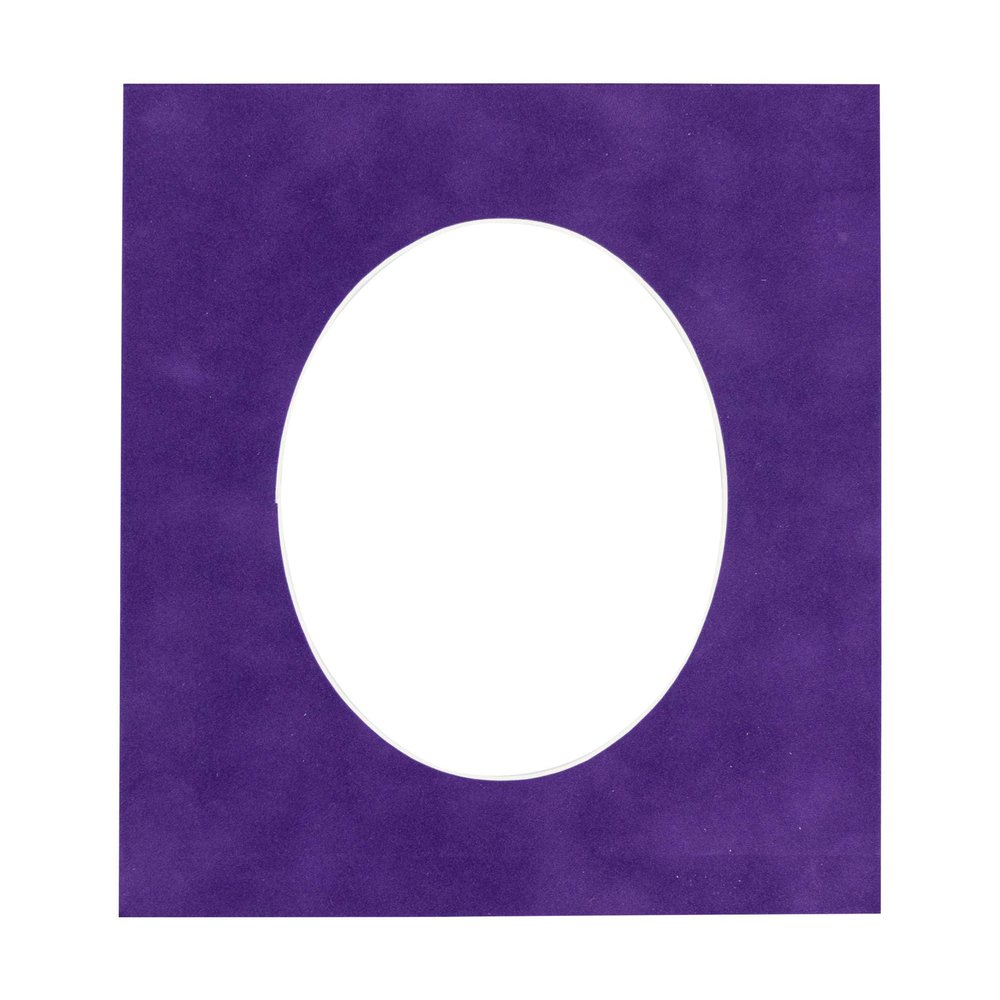 Purple Crocus Suede Acid Free 16x20 Oval Picture Frame Mat with White Core Bevel Cut for 13x17 Pictures - Fits 16x20 Frame - Pack of 1 Matboard Show Kit With Acid Free Backing & Clear Bag
