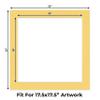 Chamois Yellow Acid Free 22x22 Square Picture Frame Mat with White Core Bevel Cut for 18x18 Pictures - Fits 22x22 Frame - Pack of 1 Matboard Show Kit With Acid Free Backing & Clear Bag view 2