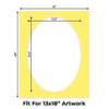CountryArtHouse Yellow Acid Free 16x20 Oval Picture Frame Mat with White Core Bevel Cut for 13x18 Pictures - Fits 16x20 Frame - Pack of 1 Matboard Show Kit with Acid Free Backing & Clear Bag view 2