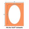 CountryArtHouse Orange Acid Free 16x20 Oval Picture Frame Mat with White Core Bevel Cut for 11x17 Pictures - Fits 16x20 Frame - Pack of 1 Matboard Show Kit with Acid Free Backing & Clear Bag view 2