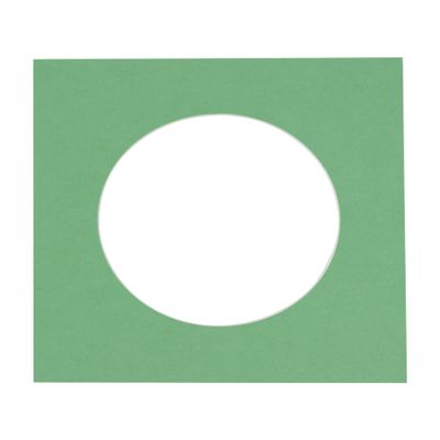 CountryArtHouse Turf Green Jade Acid Free 10x10 Circle Picture Frame Mat with White Core Bevel Cut for 6x6 Pictures - Fits 10x10 Frame - Pack of 1 Matboard Show Kit with Acid Free Backing & Clear Bag