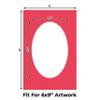 CountryArtHouse Cardinal Red Acid Free 8x12 Oval Picture Frame Mat with White Core Bevel Cut for 6x9 Pictures - Fits 8x12 Frame - Pack of 1 Matboard Show Kit with Acid Free Backing & Clear Bag view 2