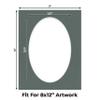 CountryArtHouse Charcoal Acid Free 11x14 Oval Picture Frame Mat with White Core Bevel Cut for 8x12 Pictures - Fits 11x14 Frame - Pack of 1 Matboard Show Kit with Acid Free Backing & Clear Bag view 2