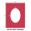 CountryArtHouse Deep Red Acid Free 8.5x11 Oval Picture Frame Mat with White Core Bevel Cut for 5x7 Pictures - Fits 8.5x11 Frame - Pack of 1 Matboard Show Kit with Acid Free Backing & Clear Bag view 2