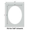 CountryArtHouse Grey Acid Free 8.5x11 Oval Picture Frame Mat with White Core Bevel Cut for 7x9 Pictures - Fits 8.5x11 Frame - Pack of 1 Matboard Show Kit with Acid Free Backing & Clear Bag view 2
