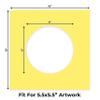 CountryArtHouse Yellow Acid Free 10x10 Circle Picture Frame Mat with White Core Bevel Cut for 6x6 Pictures - Fits 10x10 Frame - Pack of 1 Matboard Show Kit with Acid Free Backing & Clear Bag view 2